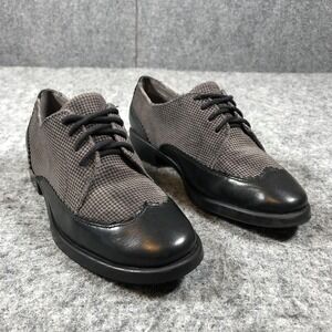 Aerosoles A2 Accomplishment Womens 6 Gray Houndstooth Oxford Lace Up Shoes